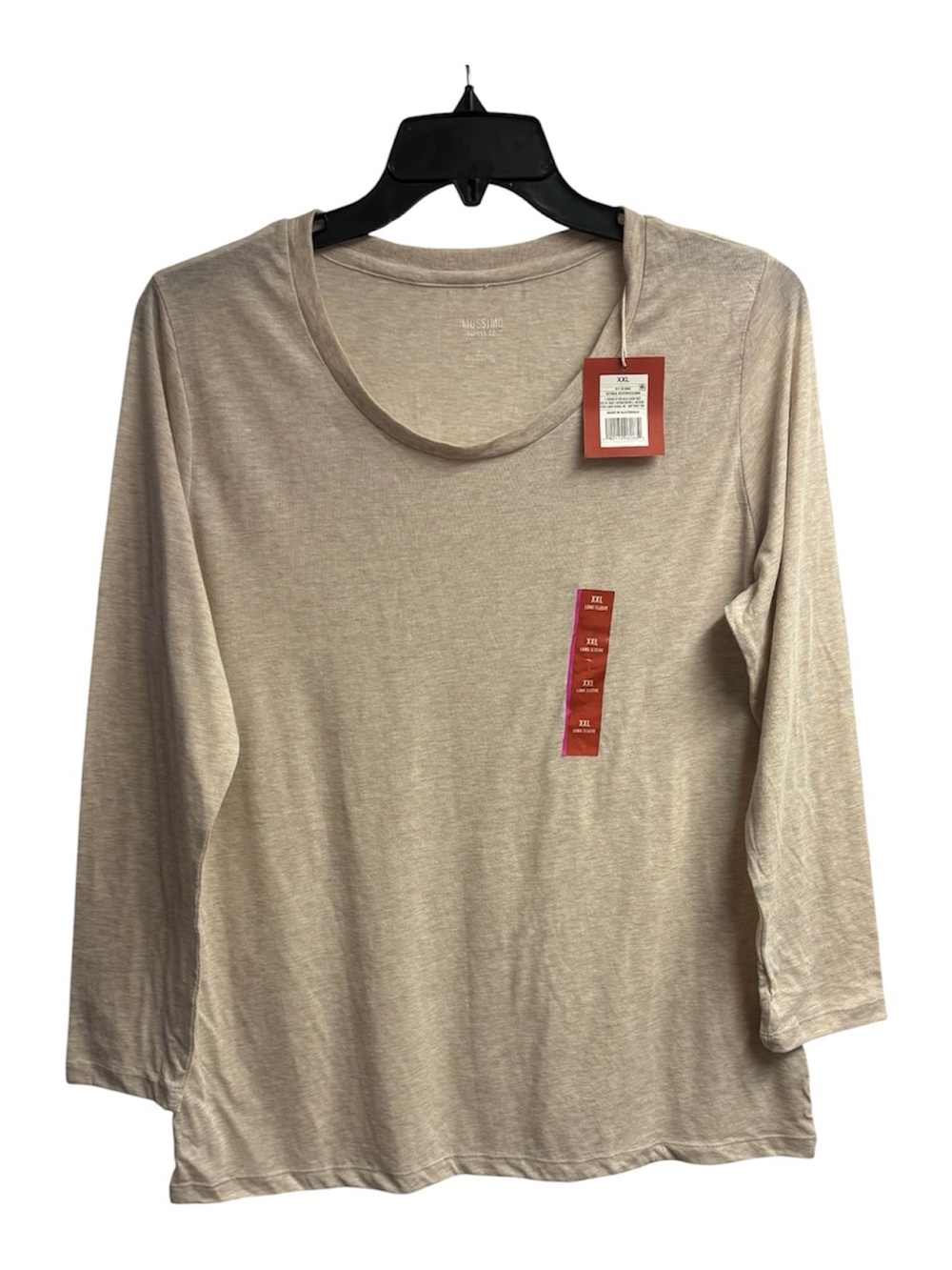 NWT Mossimo Supply Co. Cotton Blend Long Sleeve T-Shirt Oatmeal Heather XXL